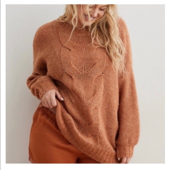 aerie Sweaters - Aerie Orange Wool Blend Oversize Boxy Fit Pullover Sweater Size XS Cozy